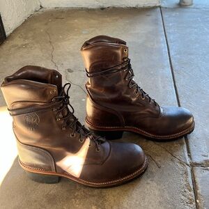 Chippewa Dark Brown Leather Boots